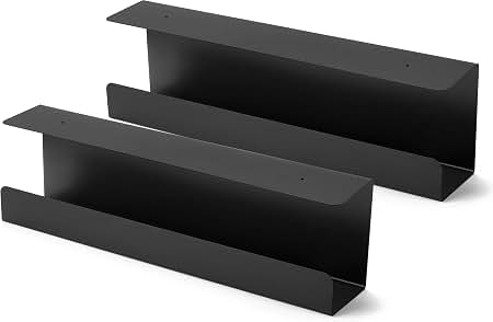 Under-Desk Steel Wire Cable Management Tray (2-Pack)