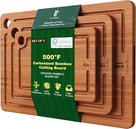 Organic Bamboo Extra-Large Kitchen Cutting Board with Juice Groove