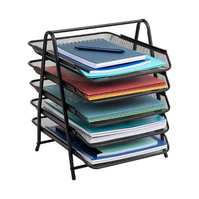 Ergonomic 5-Tier Mesh Desktop Document & File Organizer