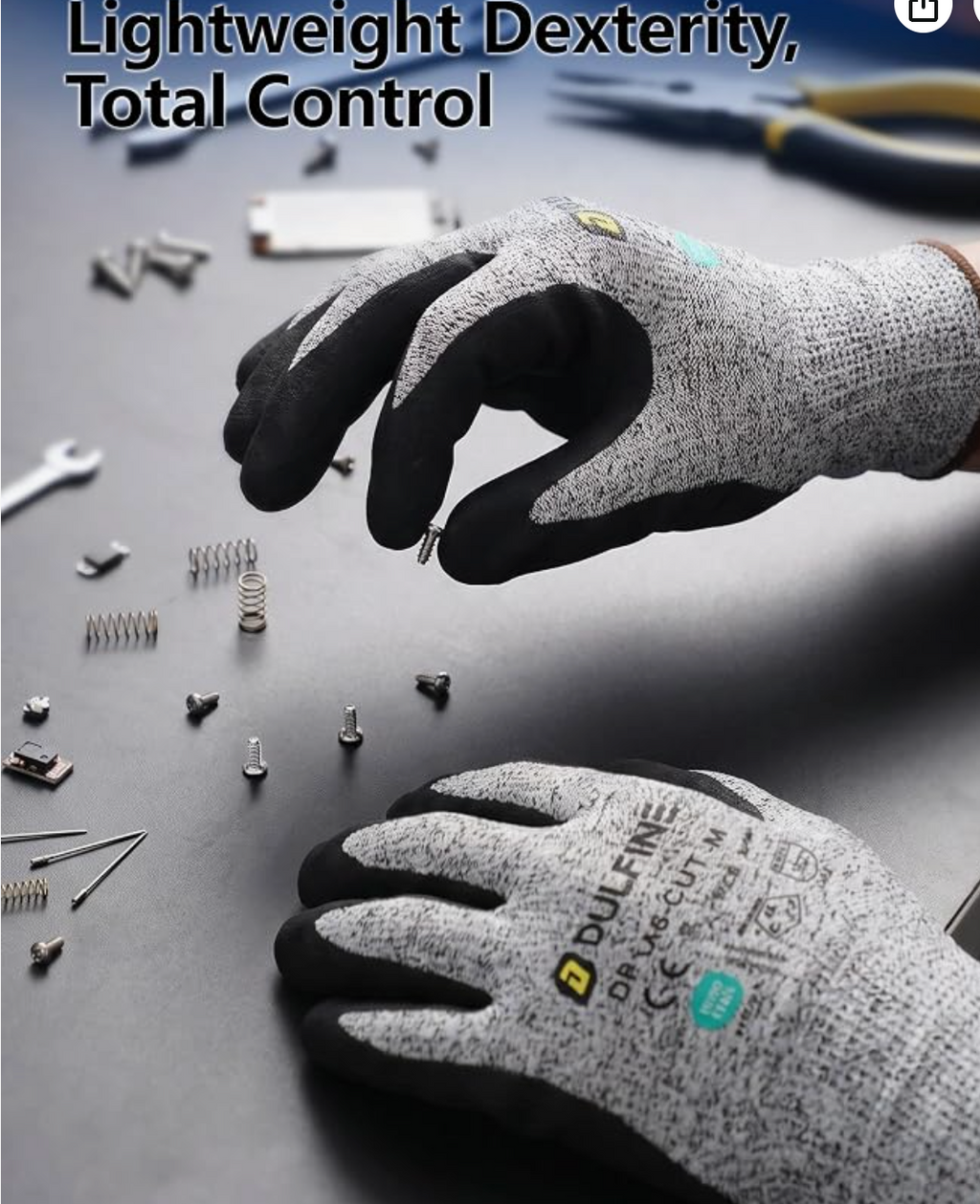 ANSI A3 Cut-Resistant Nitrile Work Gloves (3-Pack)