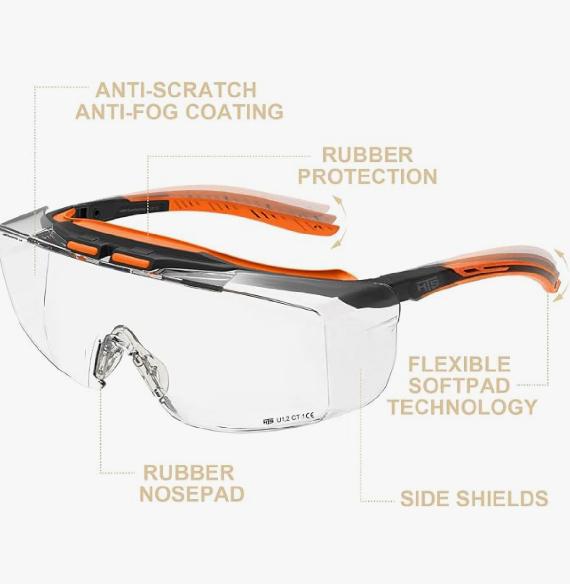 ANSI Z87.1 Anti-Fog Protective Safety Glasses