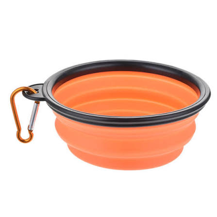 Collapsible Silicone Portable Pet Travel Bowls with Carabiners (2-Pack)
