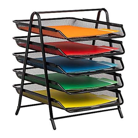 Ergonomic 5-Tier Mesh Desktop Document & File Organizer