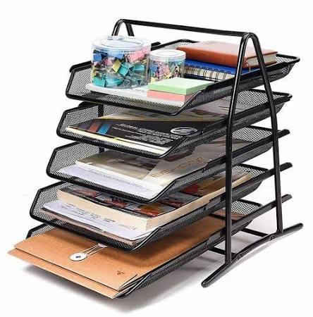 Ergonomic 5-Tier Mesh Desktop Document & File Organizer